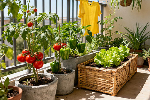 花浓日记-阳台种菜-种蔬菜西红柿青菜辣椒